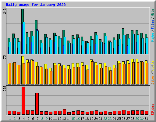 Daily usage for January 2022