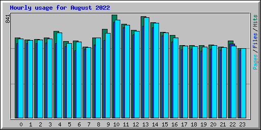 Hourly usage for August 2022